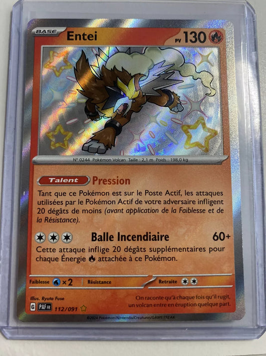 Carte Pokémon : Entei Shiny 112/091 PAF Ecarlate Violet Destinées de Paldéa FR