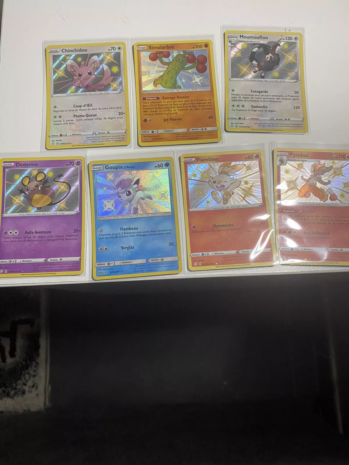 Carte Pokémon Lot 7 Shinys Sv7/sv94 Français Vf Fr Destinées Occultes